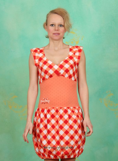 Blutsgeschwister Frühling Kleid, Heurigen Balloon, tipsy-vichy