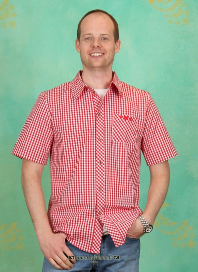 Blutsgeschwister Blutsbruder Kurzarm-Hemd, Blutsbruder Shortsleeve, red-vichy