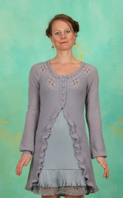 Kaffe & Cream Winter Cardigan, Adie, lavender-blue 
