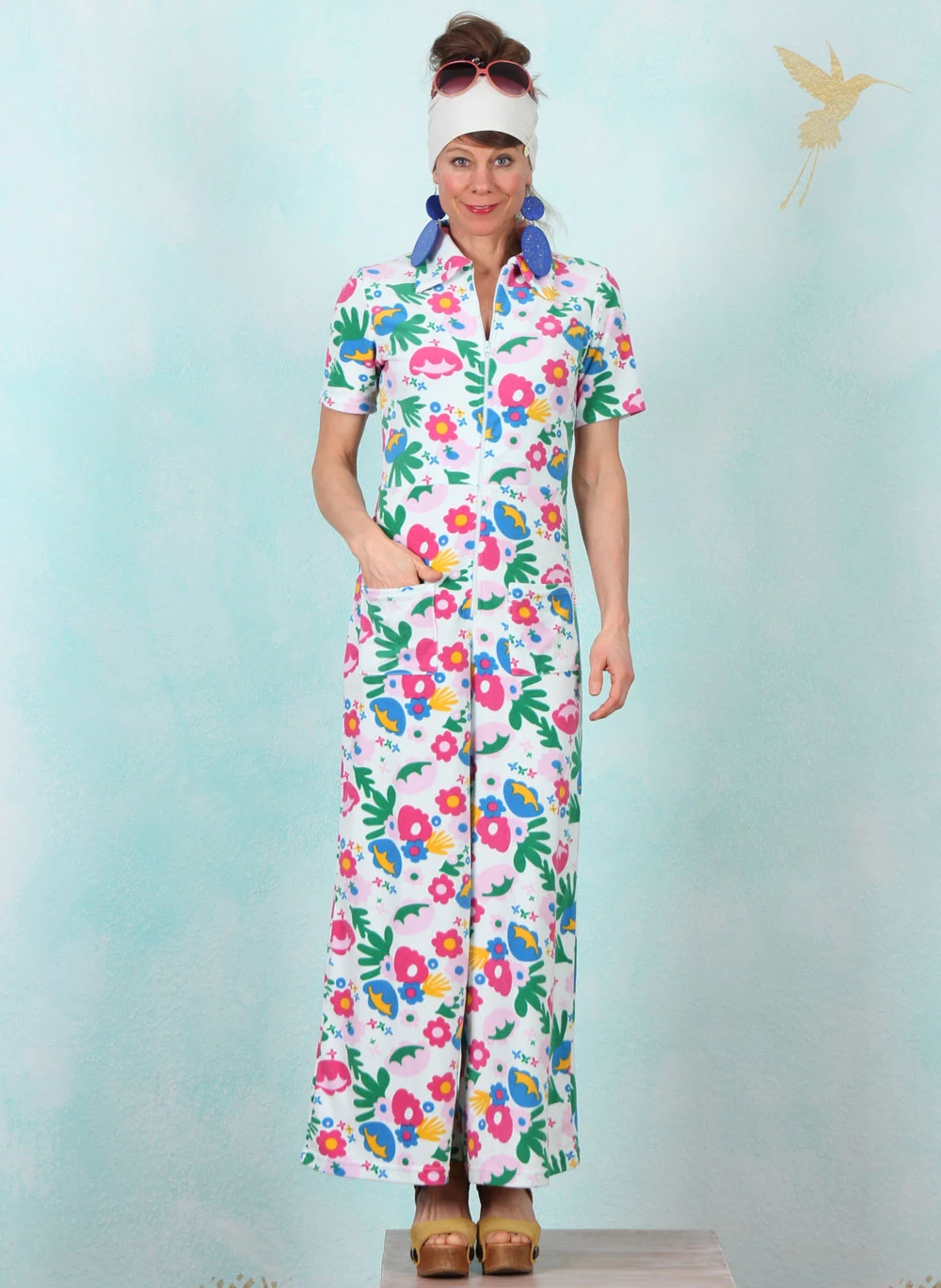 Frottee-Jumpsuit, Renée Love, happy-flower-party - Bild 1