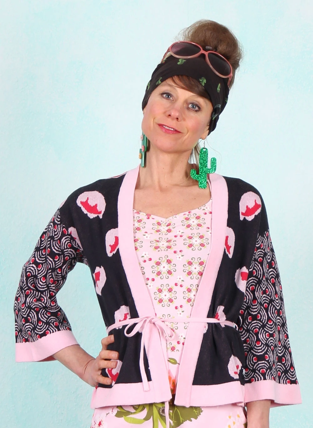 Cardigan, Mingle Mangle, artistic-pink-blossom - Bild 1