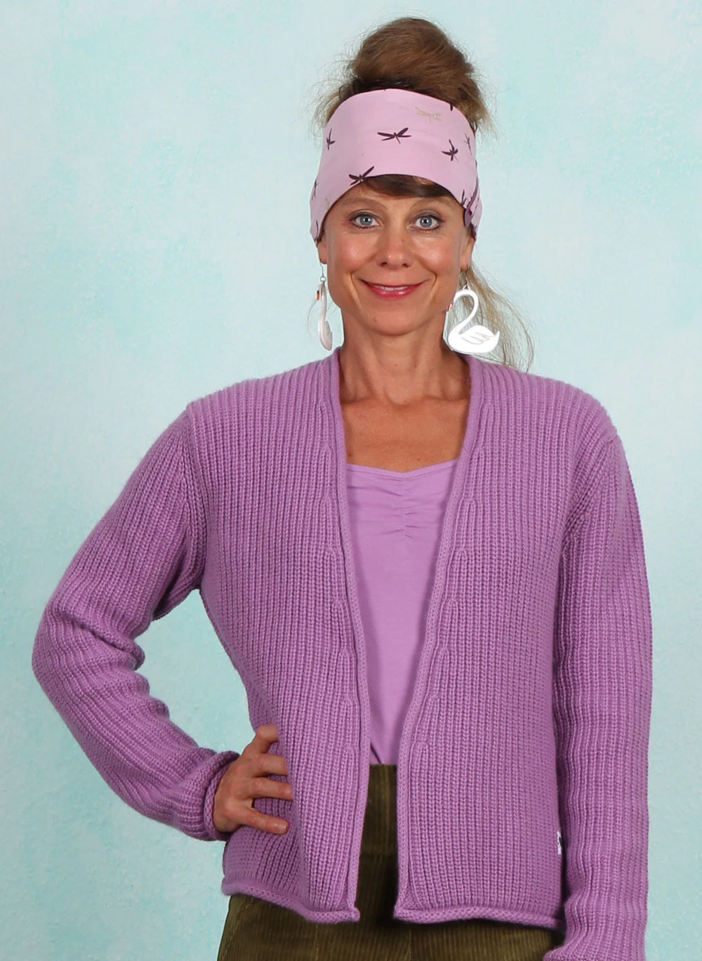 Cardigan, Aran and Eve, old-library-lilac - Bild 1