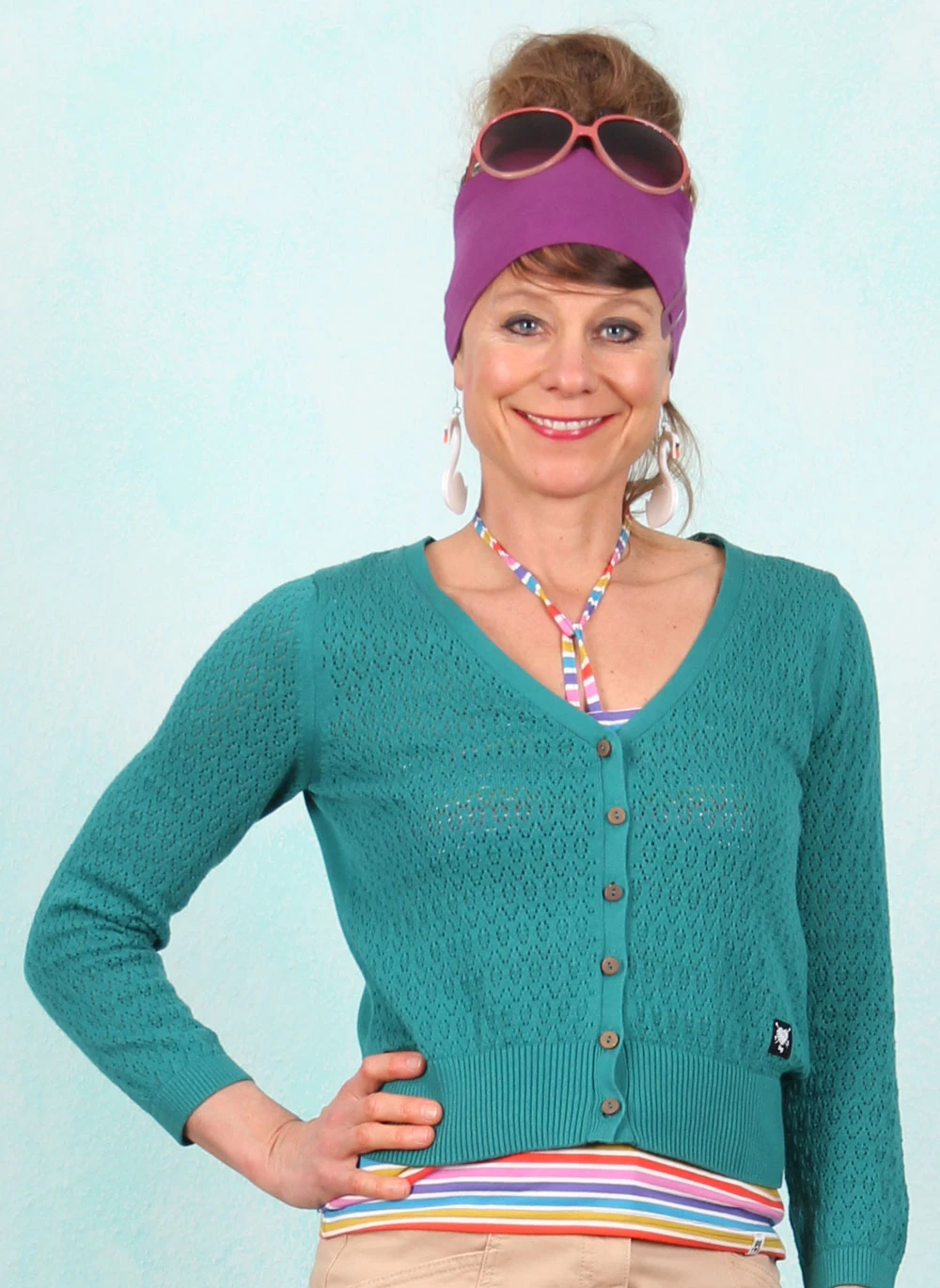 Cardigan, Sweet Petite, cypress-petrol - Bild 1