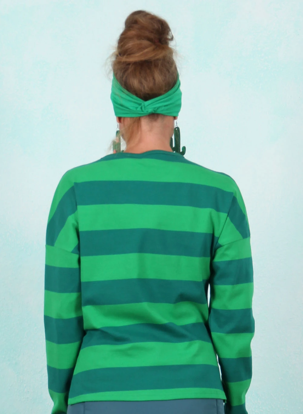 Shirt, Stereo Rainbow Crew, moosy-green-stripes - Bild 2