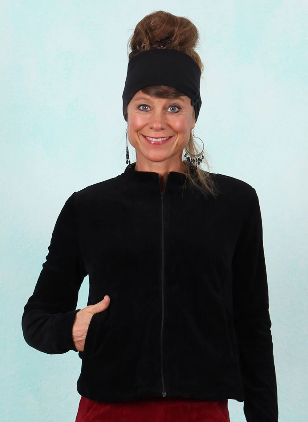 Cord-Jacke, Jolly Zip up, fine-needle-black - Bild 1