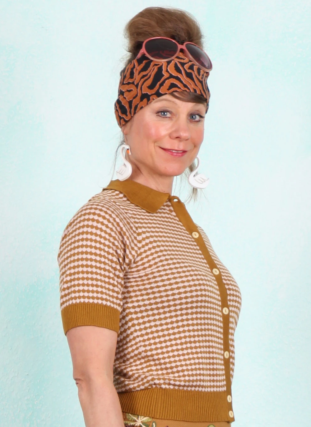 Shirt, Petite Poloette, mixed-dots-rose-brown - Bild 2
