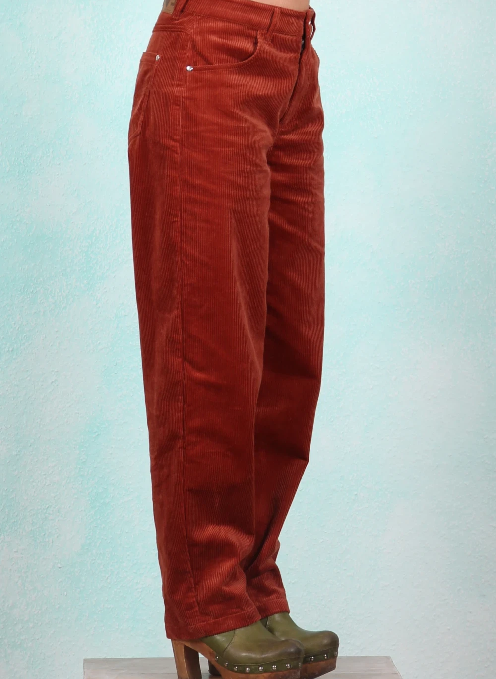 Cord-Hose, High Waist Olotte, burnt-earth-corduroy-brown - Bild 2
