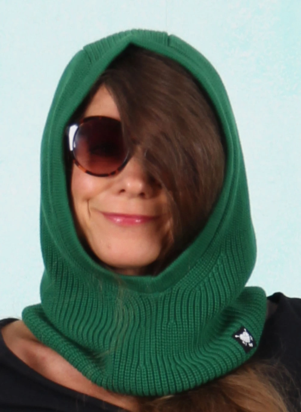 Mütze, Balaclava Loulou Clava, plain-green-braid - Bild 1
