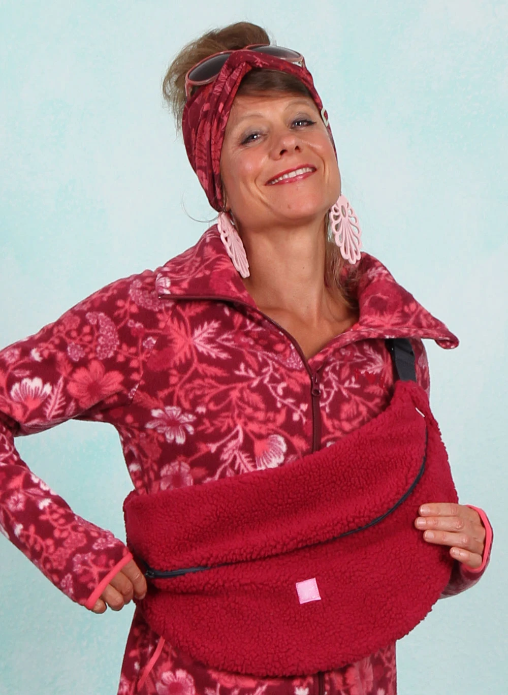 Tasche, Big Bababa, quilted-flower-red - Bild 1