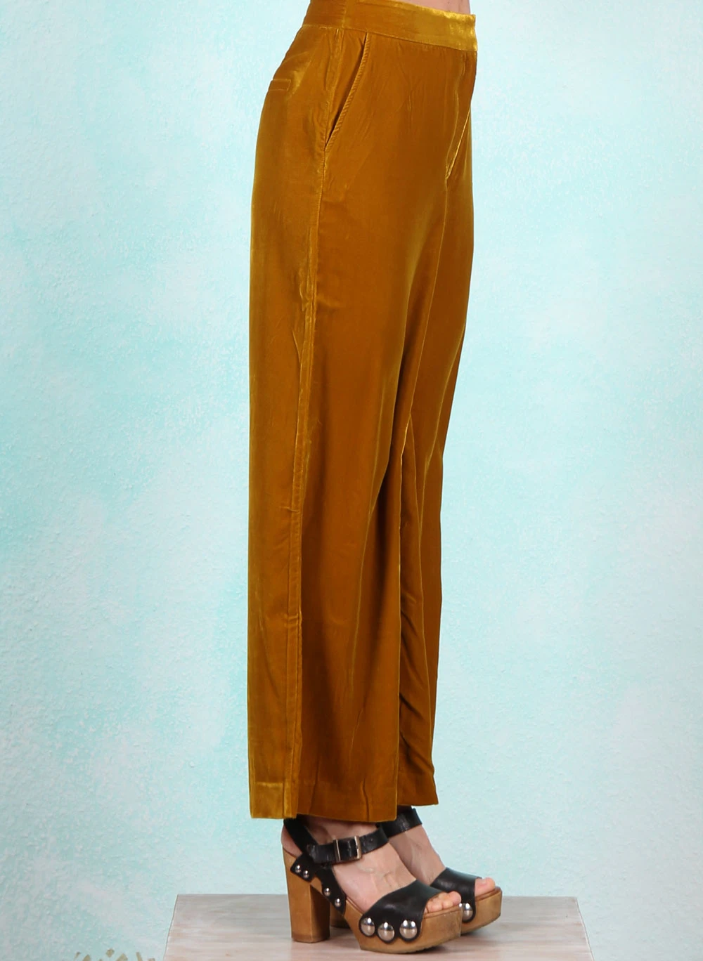 Samt-Hose, 08627-876, gold - Bild 2
