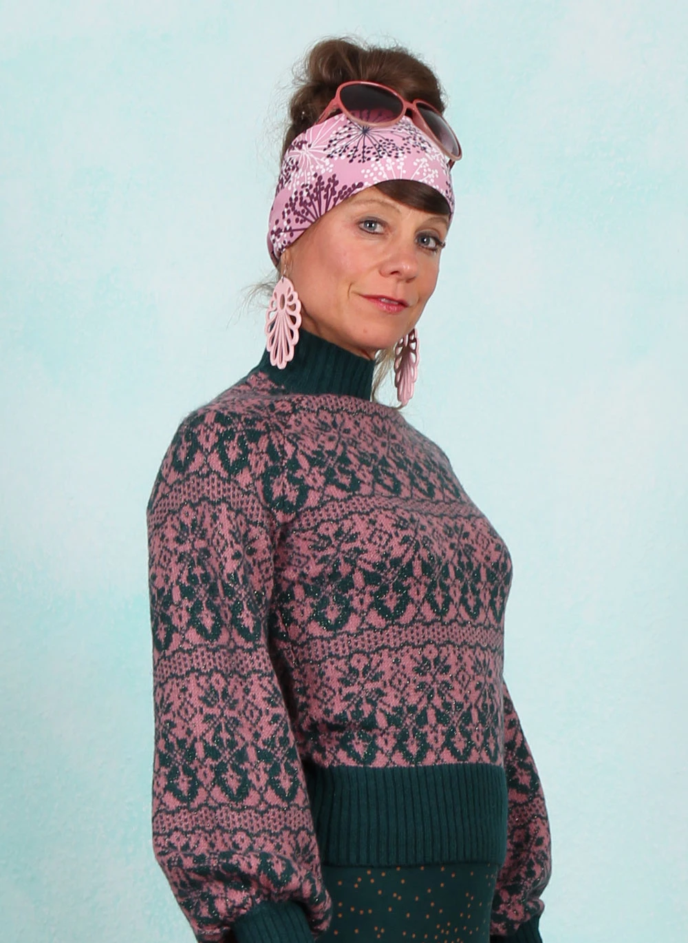 Pullover, 09051-200, rose-petrol - Bild 2