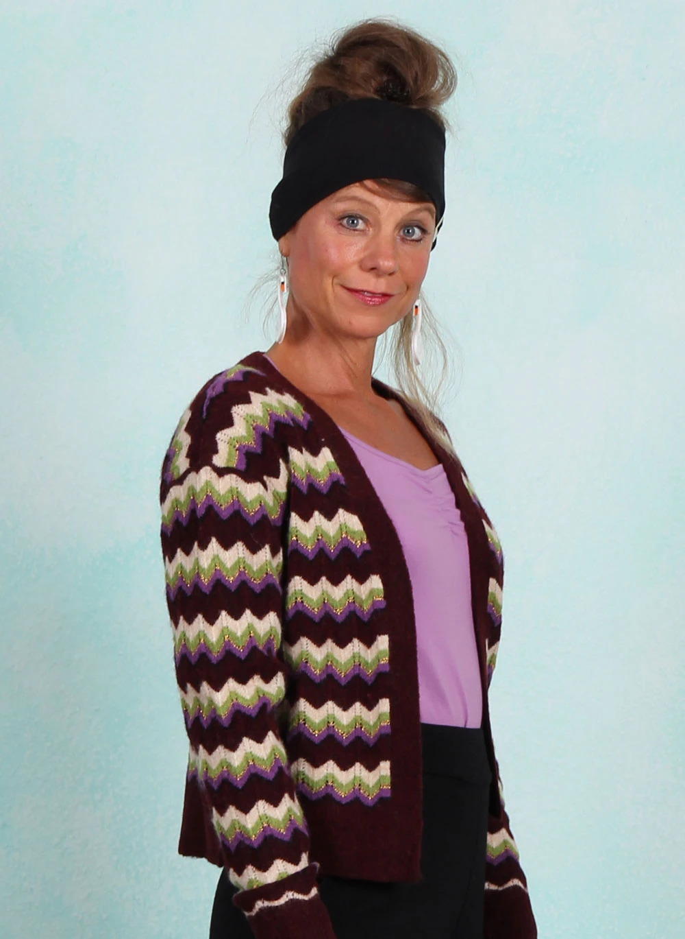 Cardigan, 09071-600, dark-red-multi - Bild 2