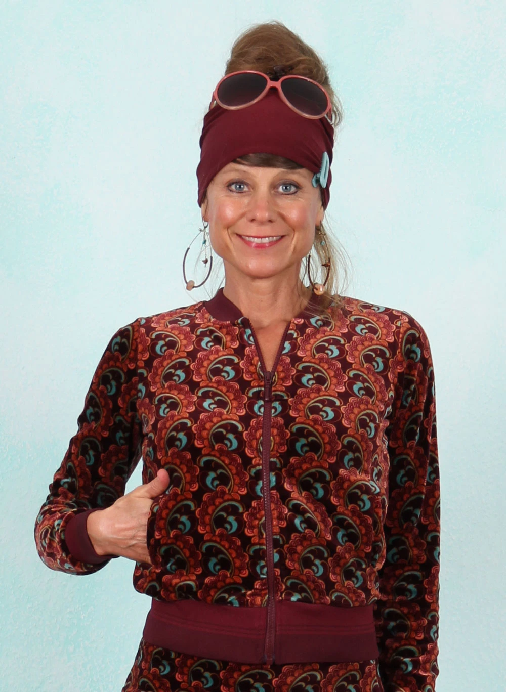 Samt-Jacke, 10184-600, red-multi - Bild 1