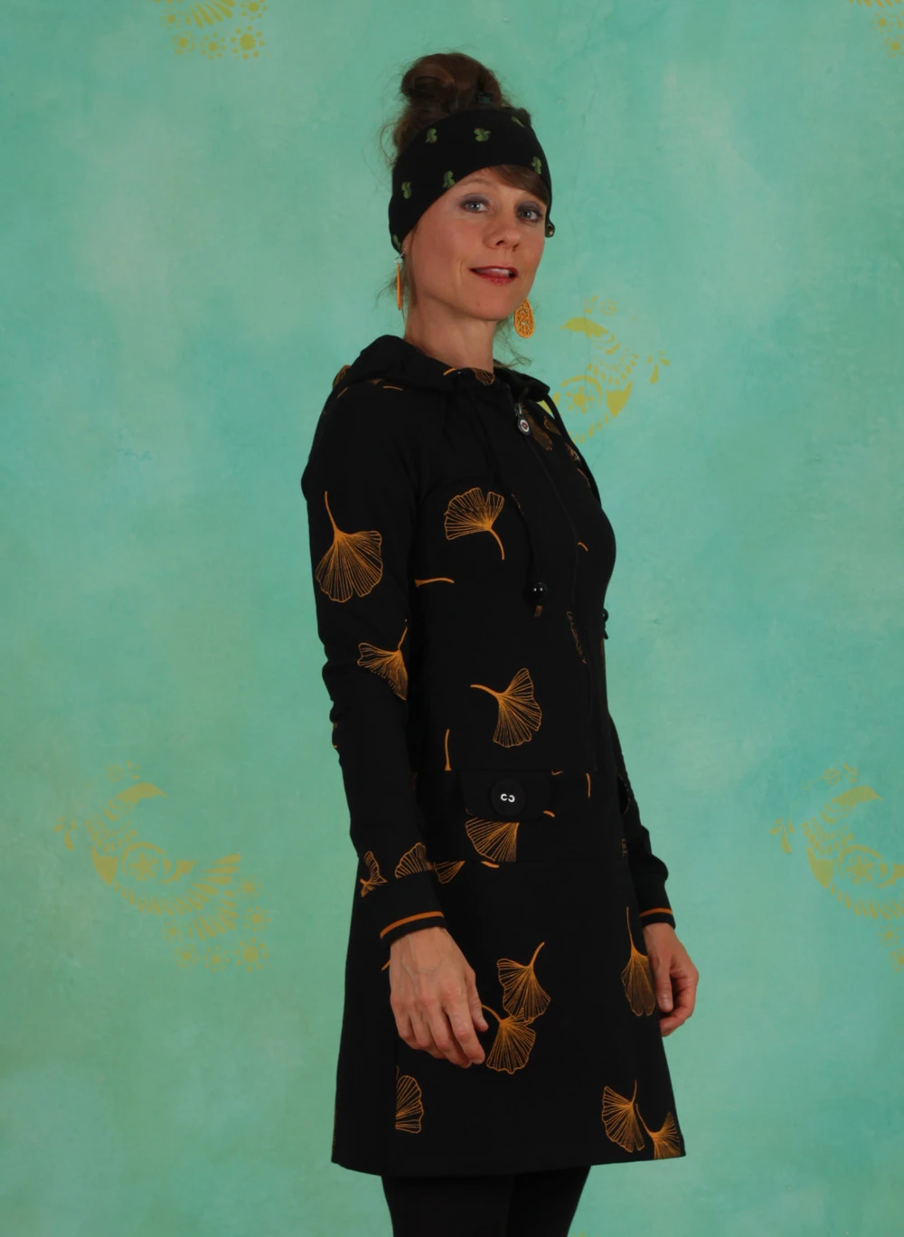 Kleid, 1035-014, black-gold - Bild 2
