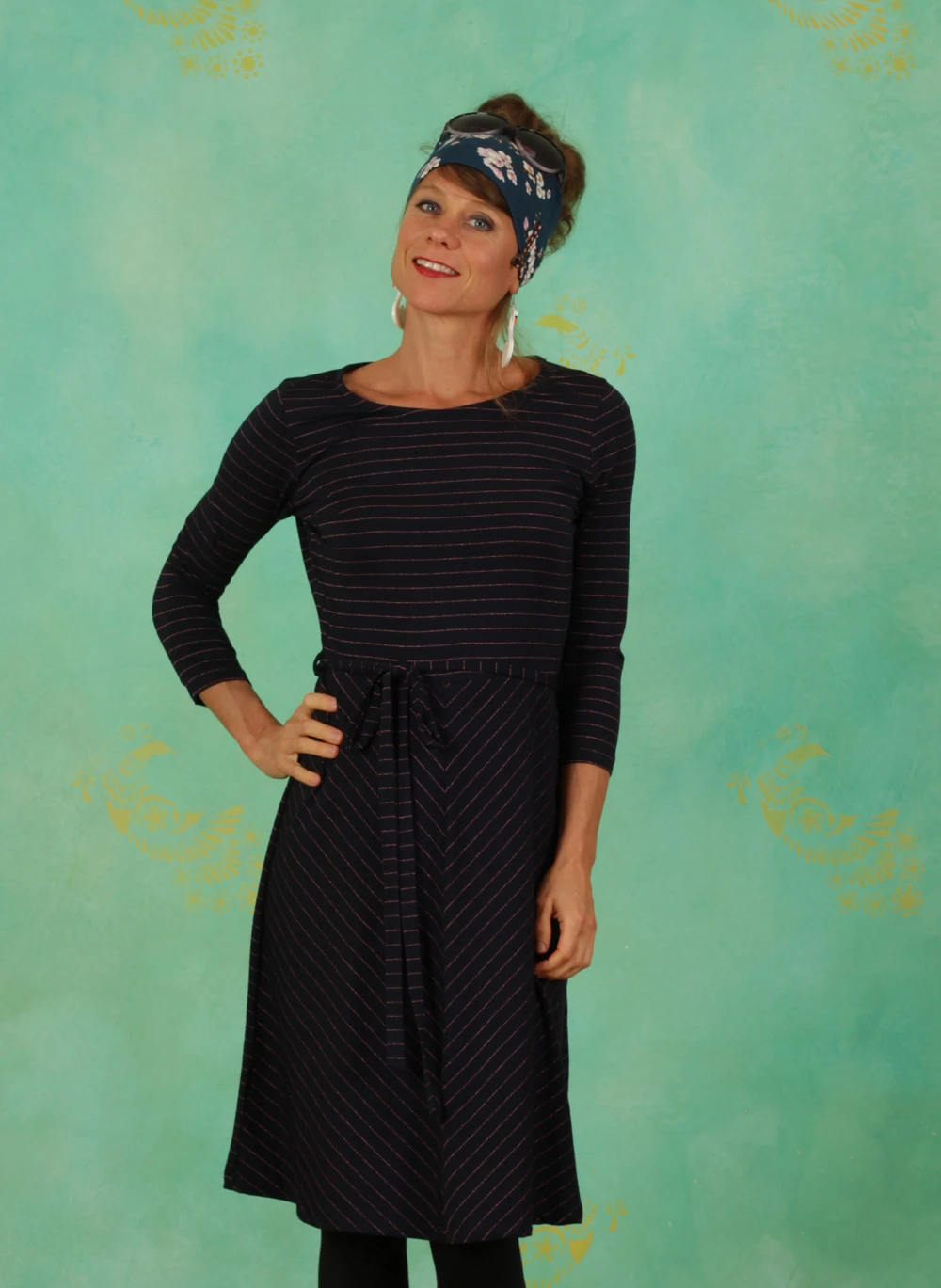 Kleid, 12102B, stripes-blue - Bild 1