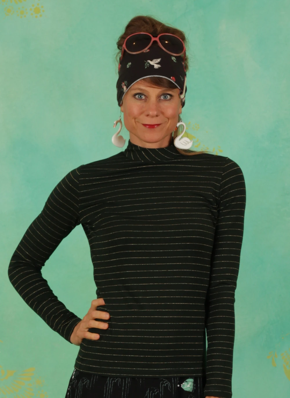 Shirt, 12203A, stripes-green - Bild 1