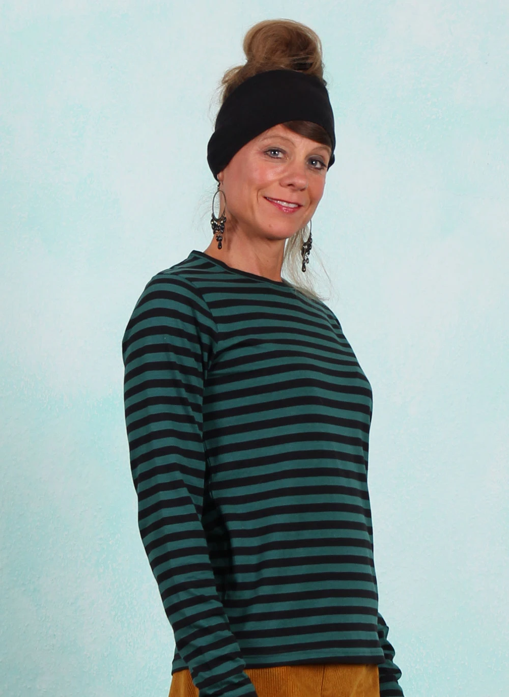 Shirt, 12276-4212, black-petrol - Bild 2