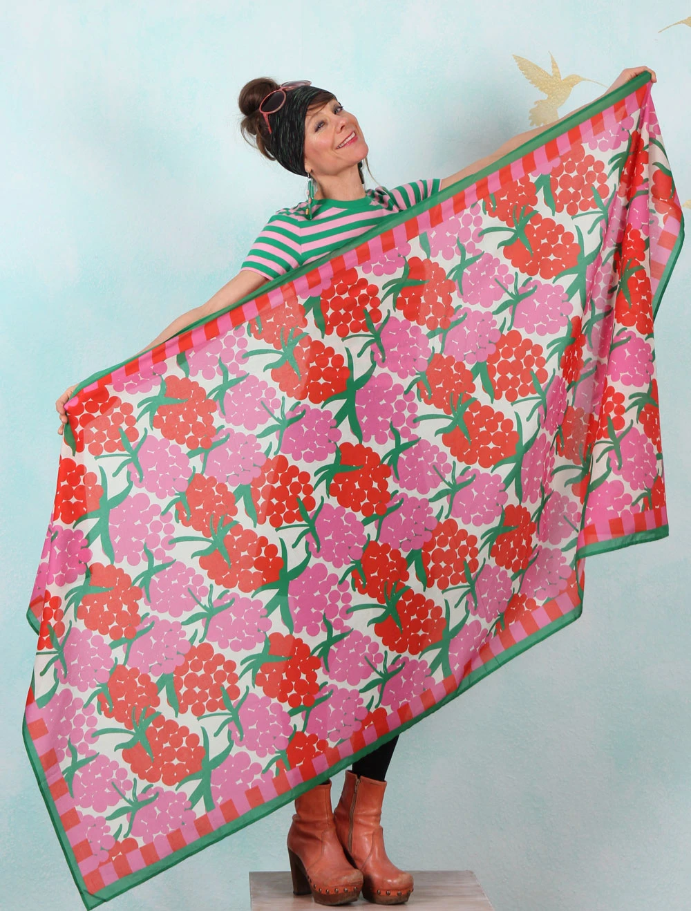 Tuch, 12286-3868, pink-red - Bild 2