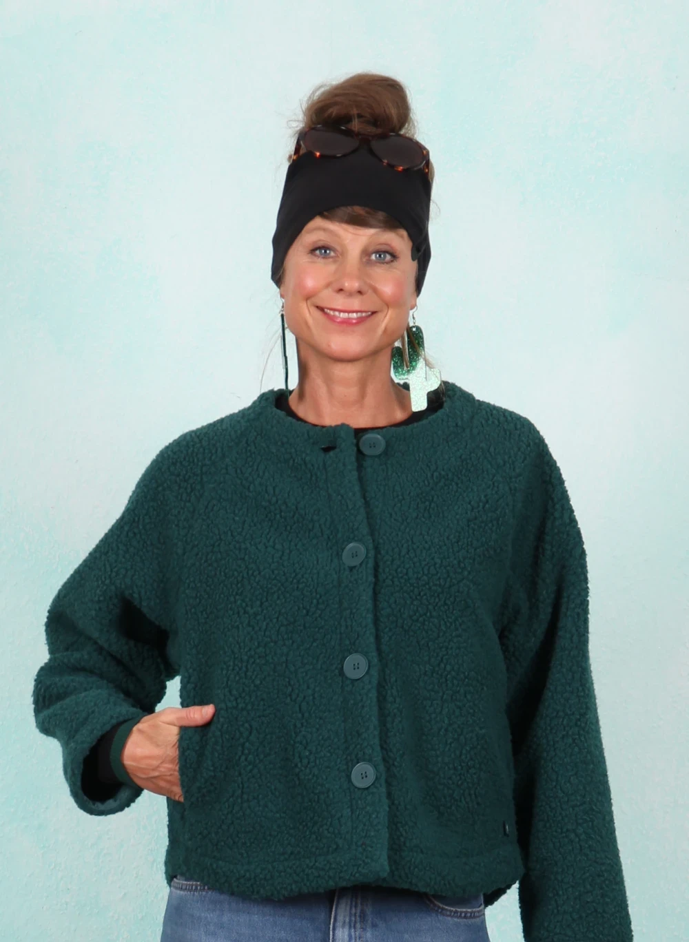 Fleece-Jacke, 13039-05787, petrol - Bild 1