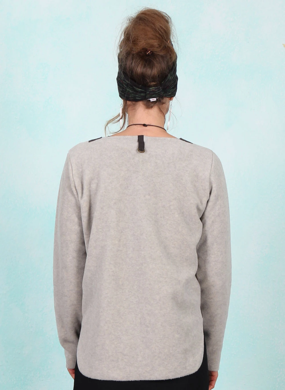 Fleece-Pullover und Kette, 1362-805, light-grey - Bild 3