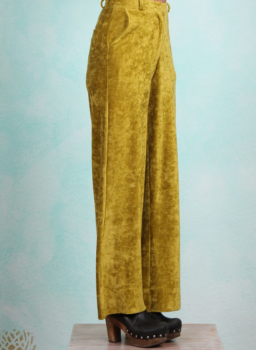 Samt-Hose, 42503 (fällt kleiner aus), green-yellow - Bild 2
