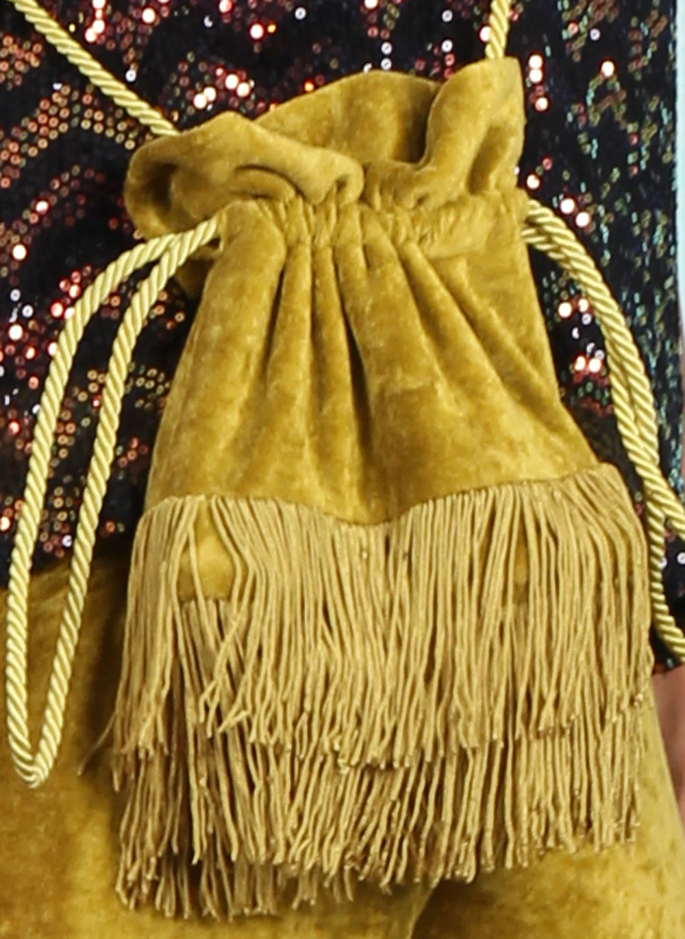 Samt-Tasche, 42701, green-yellow - Bild 2