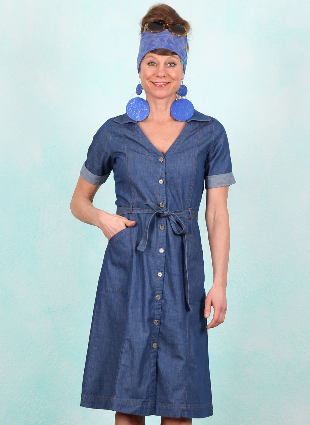 Kleid, 61129, blue-denim - Bild 1