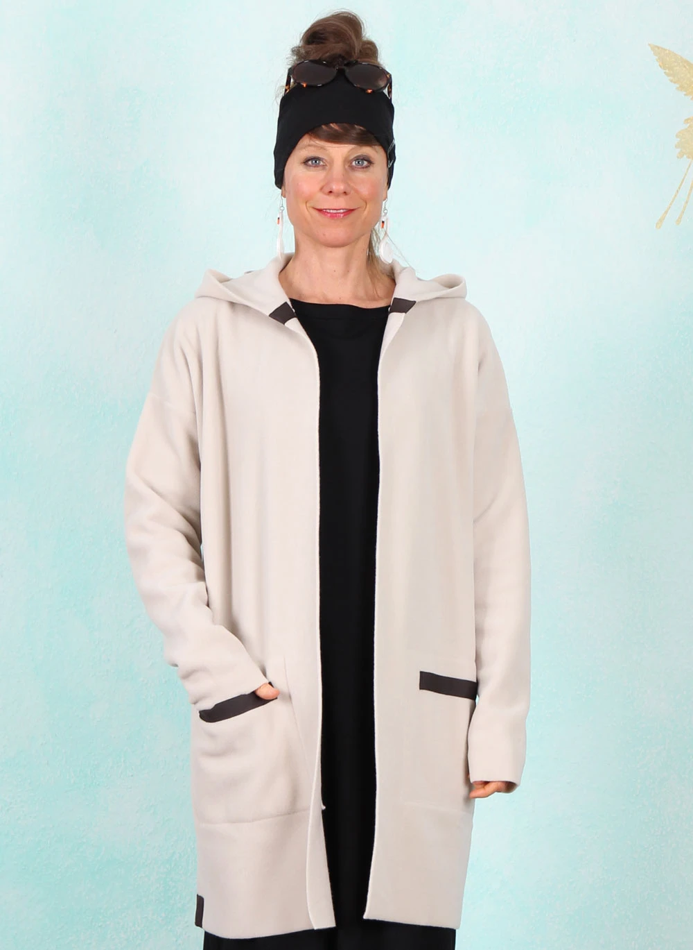 Fleece-Cardigan, 7118-831, beige - Bild 1