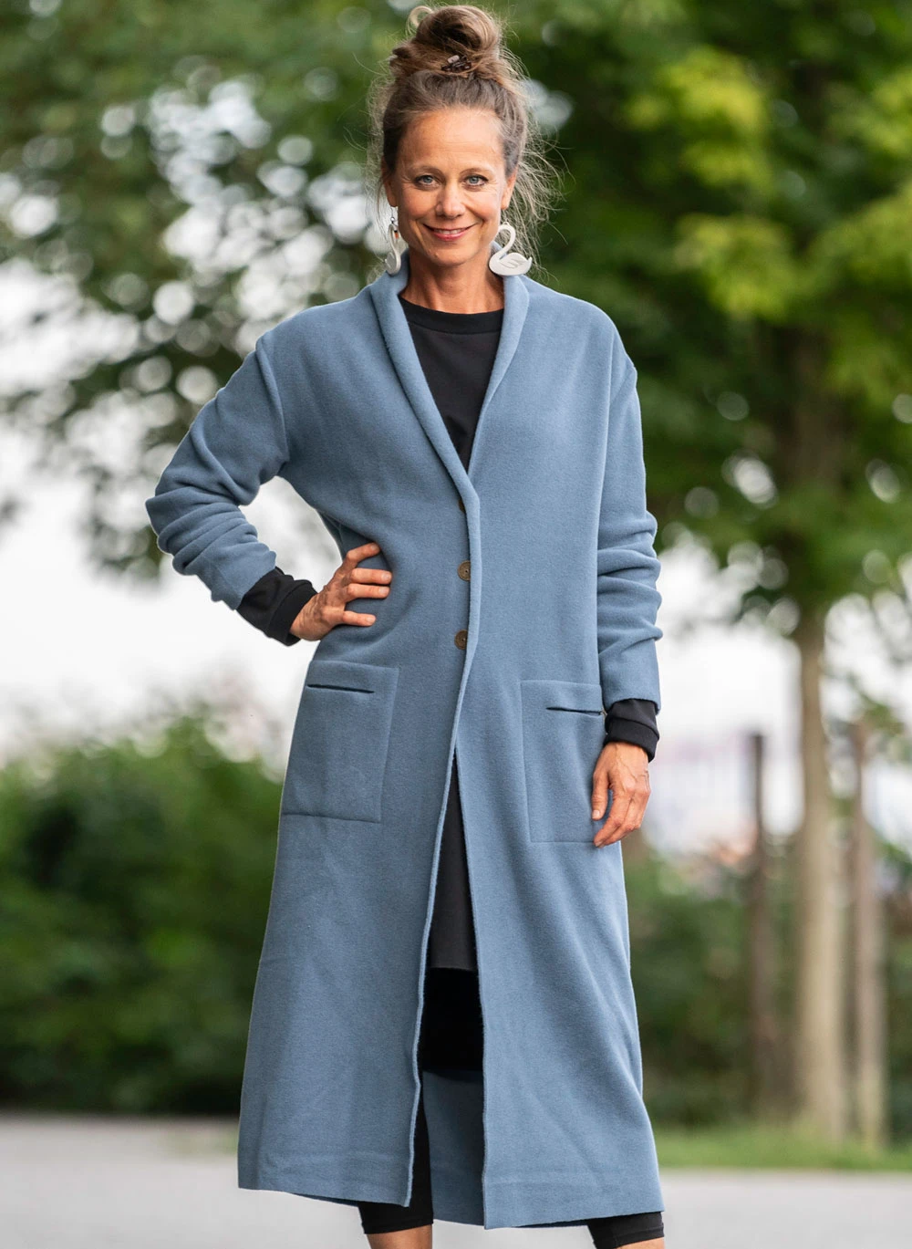 Fleece-Cardigan, 7162-794, blue - Bild 1