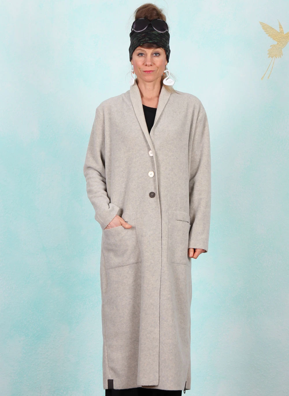 Fleece-Cardigan, 7162-805, light-grey - Bild 1