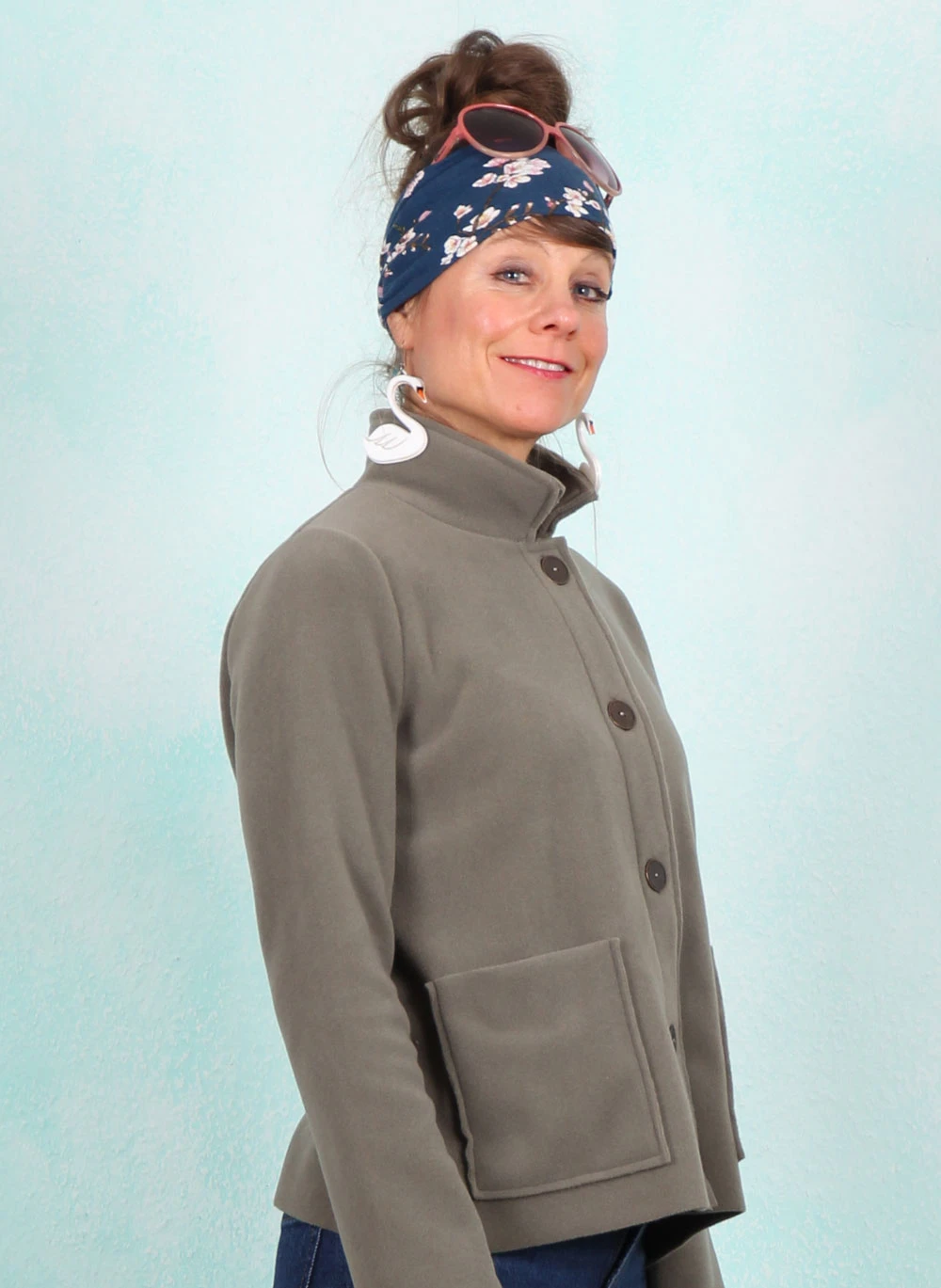Fleece-Jacke, 7164-609, khaki - Bild 2