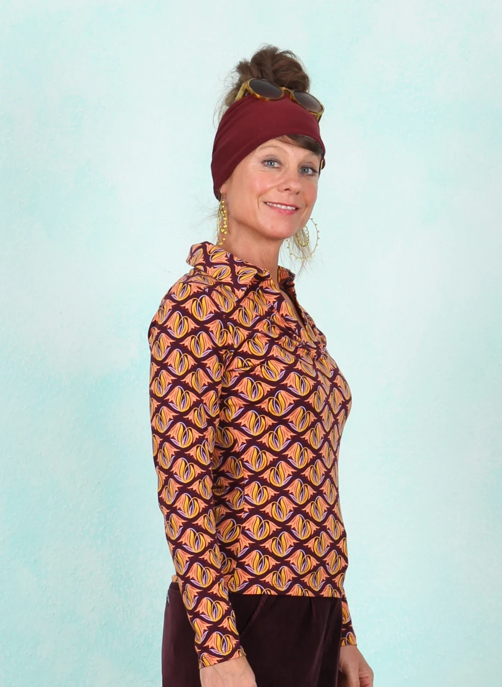 Shirt, AW26062, wine-multi - Bild 2