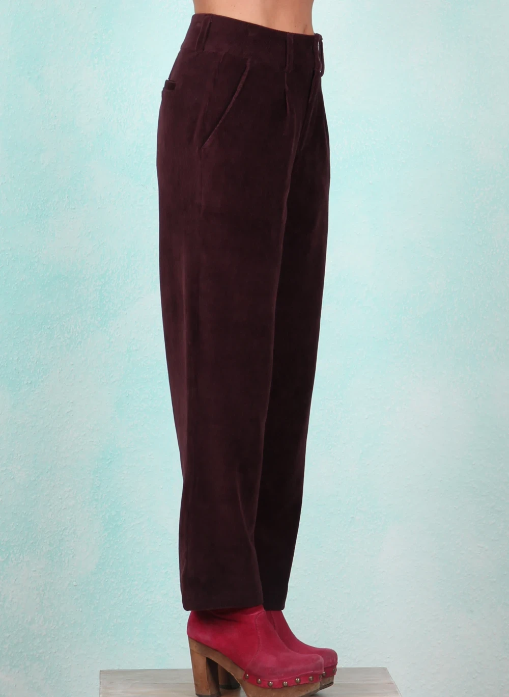 Cord-Velour-Hose, AW26321, wine - Bild 2