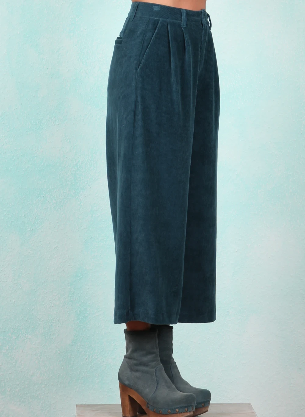 Cord-Velour-Hose, AW26324, petrol - Bild 2