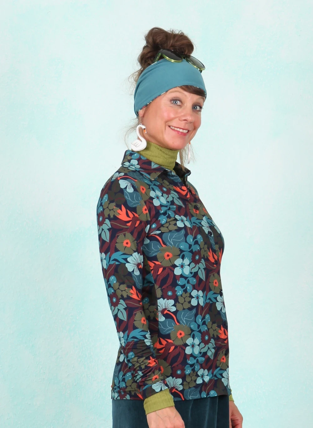 Bluse, AW26352, dark-blue-multi - Bild 2