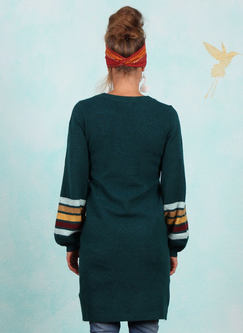 Kleid, D1195, dark-green - Bild 3