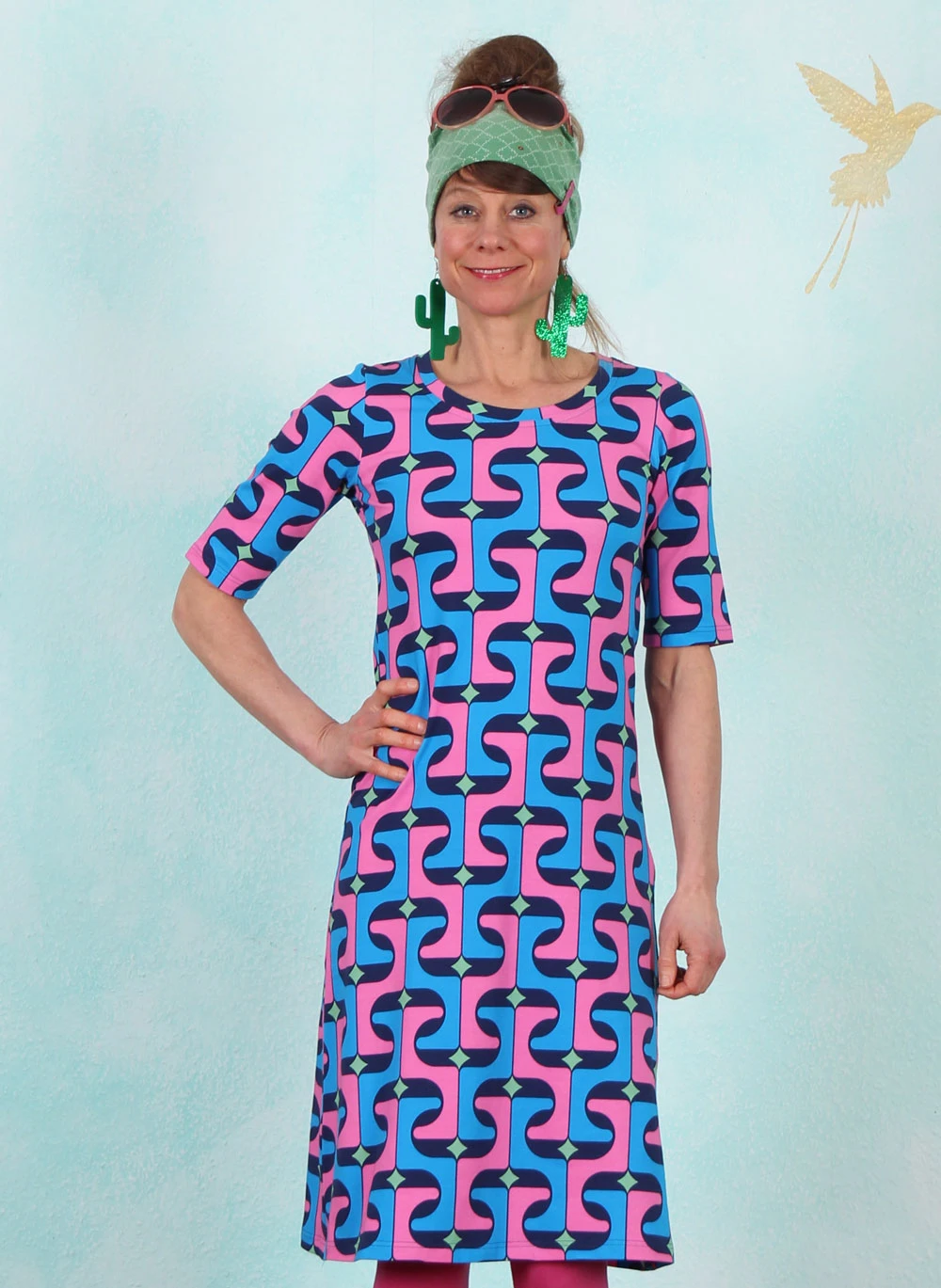 Kleid, DRE-01552, blue-multi - Bild 1