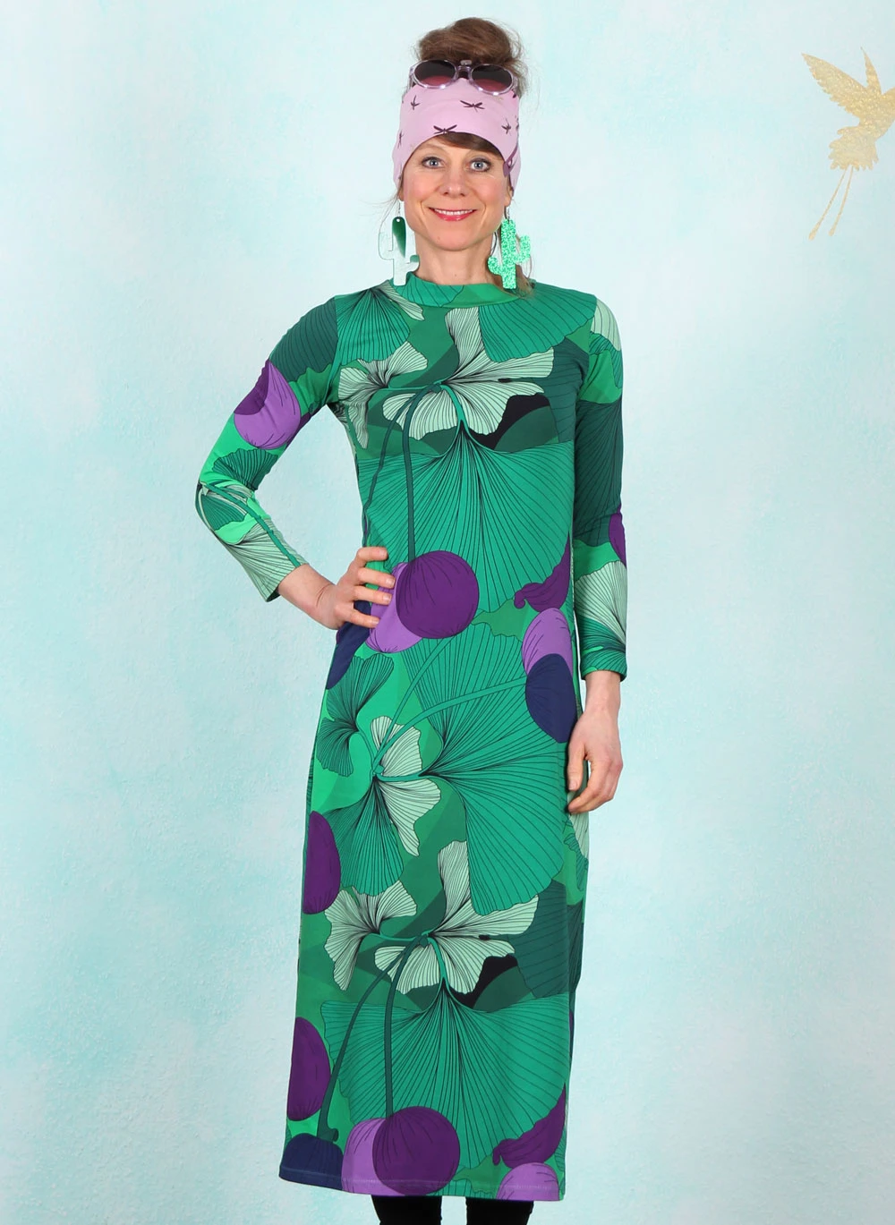Kleid, DRE-01557, green-multi - Bild 1