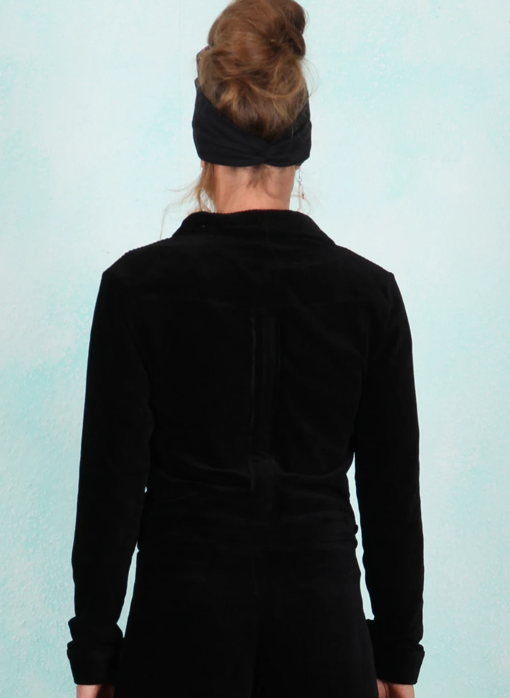 Cord-Bluse, FA002-RNK-D00, black - Bild 3