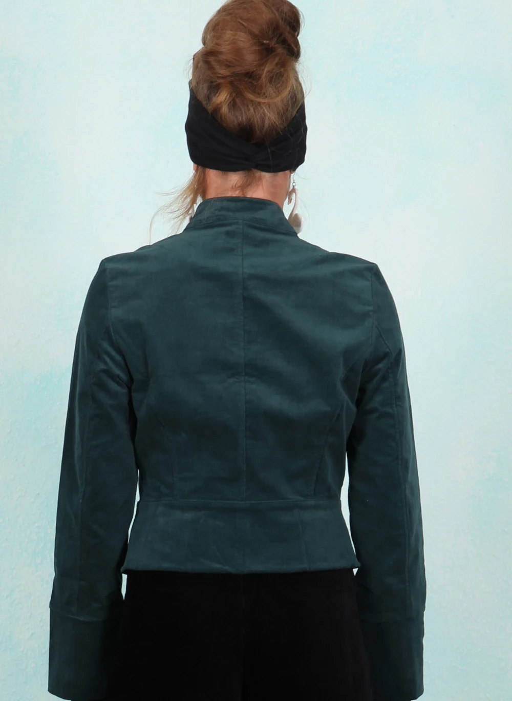 Cord-Jacke, FD043-COR-D10, petrol - Bild 3