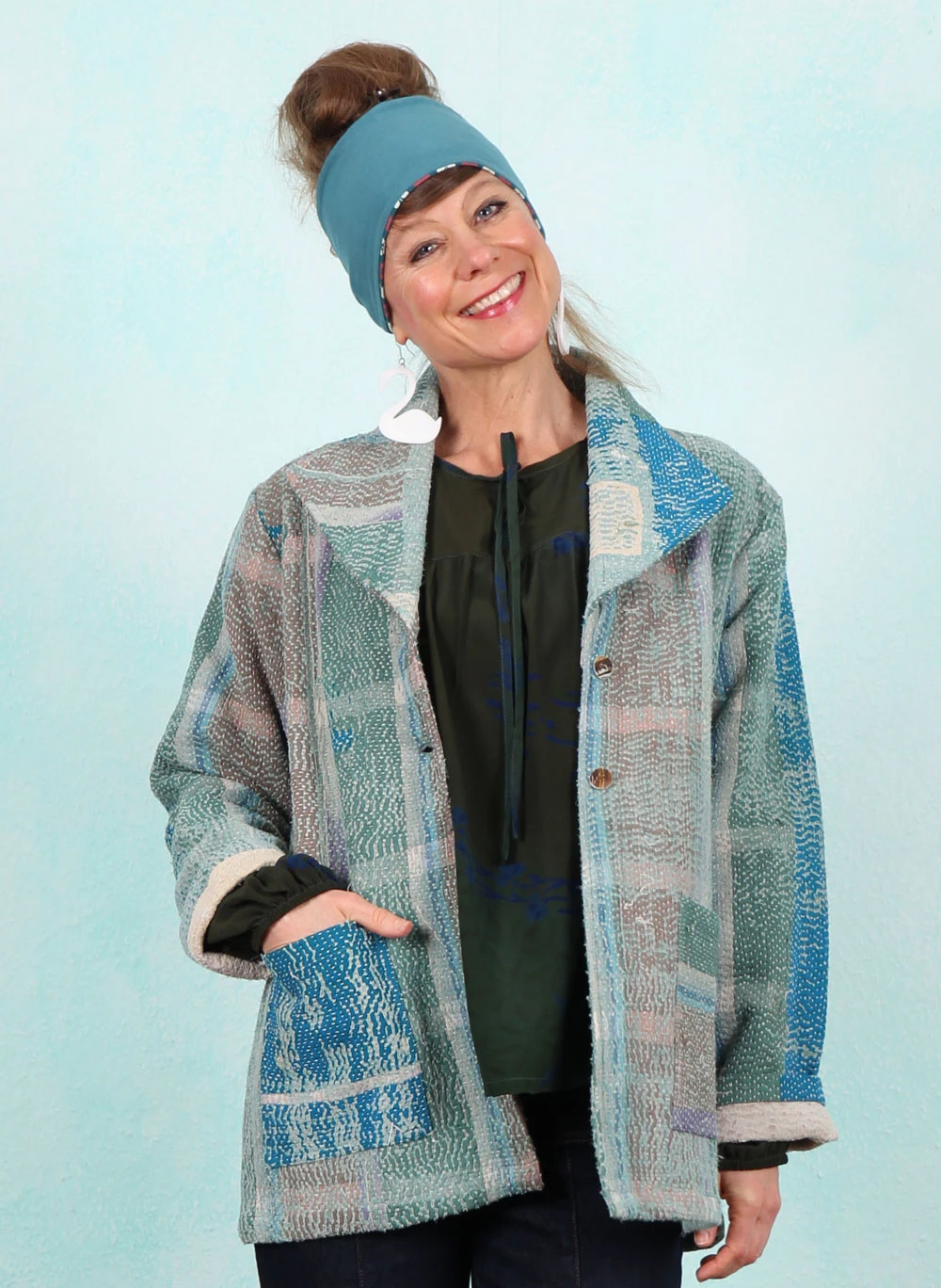 Jacke, HANNE-254, green-turquoise-petrol - Bild 1