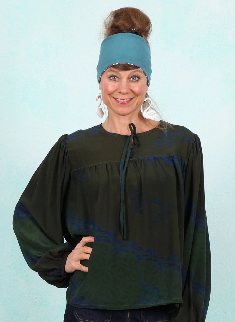 Bluse, HELENAD-2486, dark-green - Bild 1