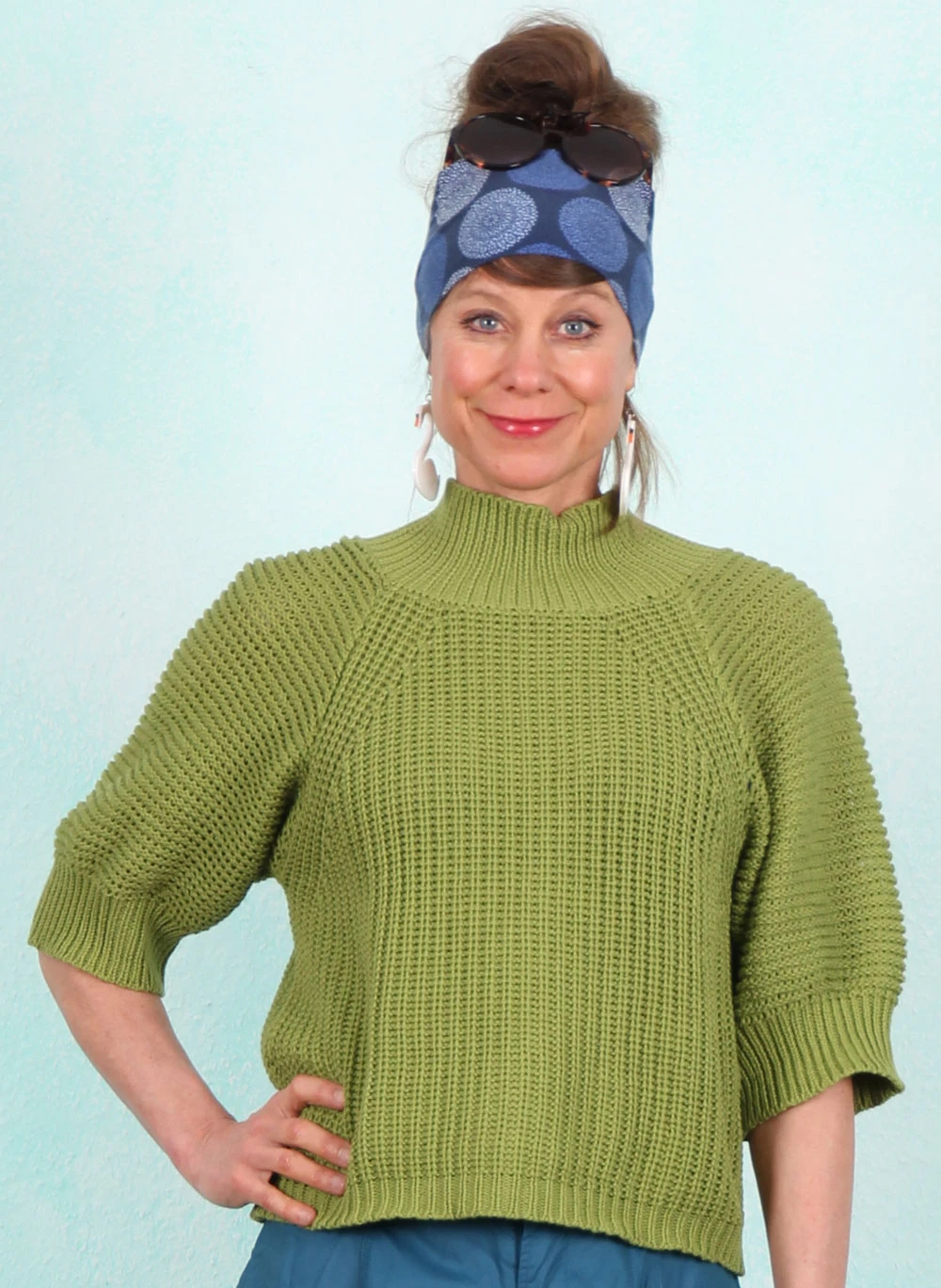 Pullover, HX007-COS-A22, green - Bild 1