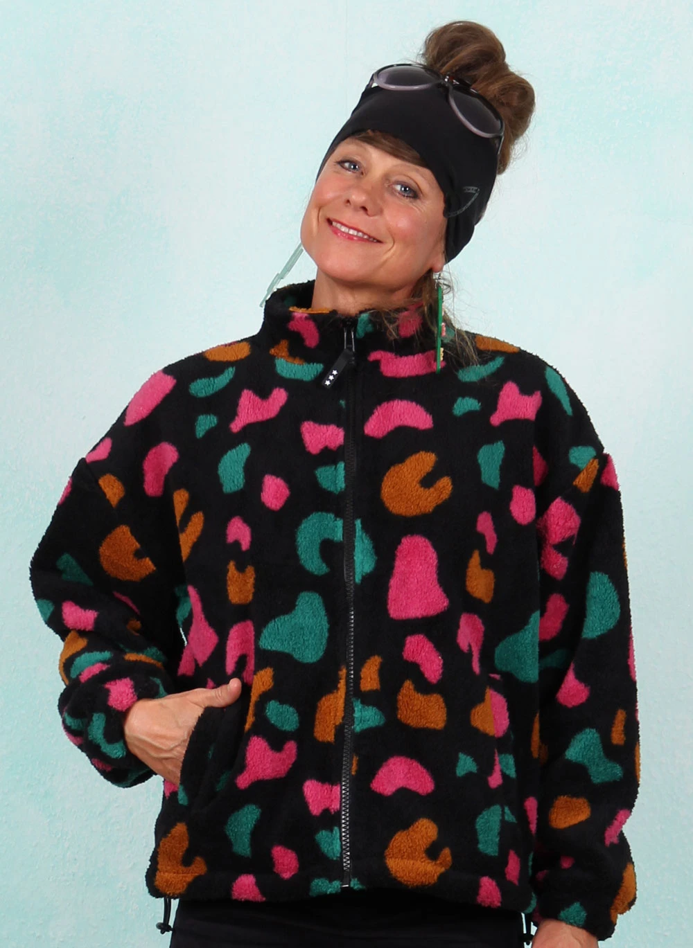 Fleece-Jacke, J0003, black-multi - Bild 1