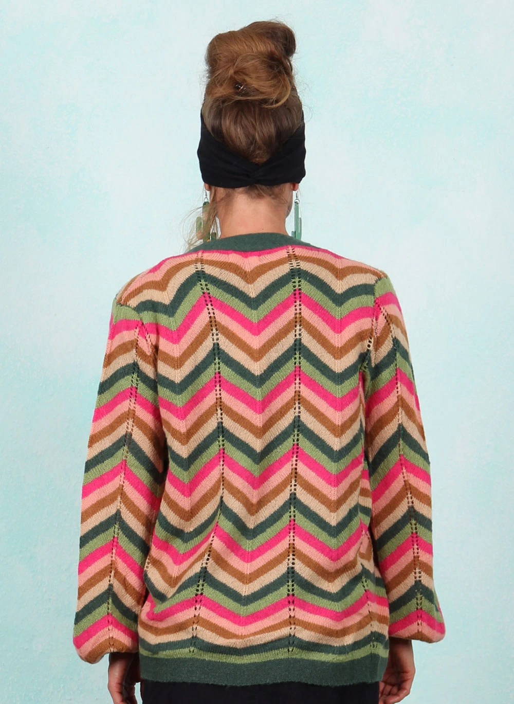 Cardigan, K0920, green-multi - Bild 3