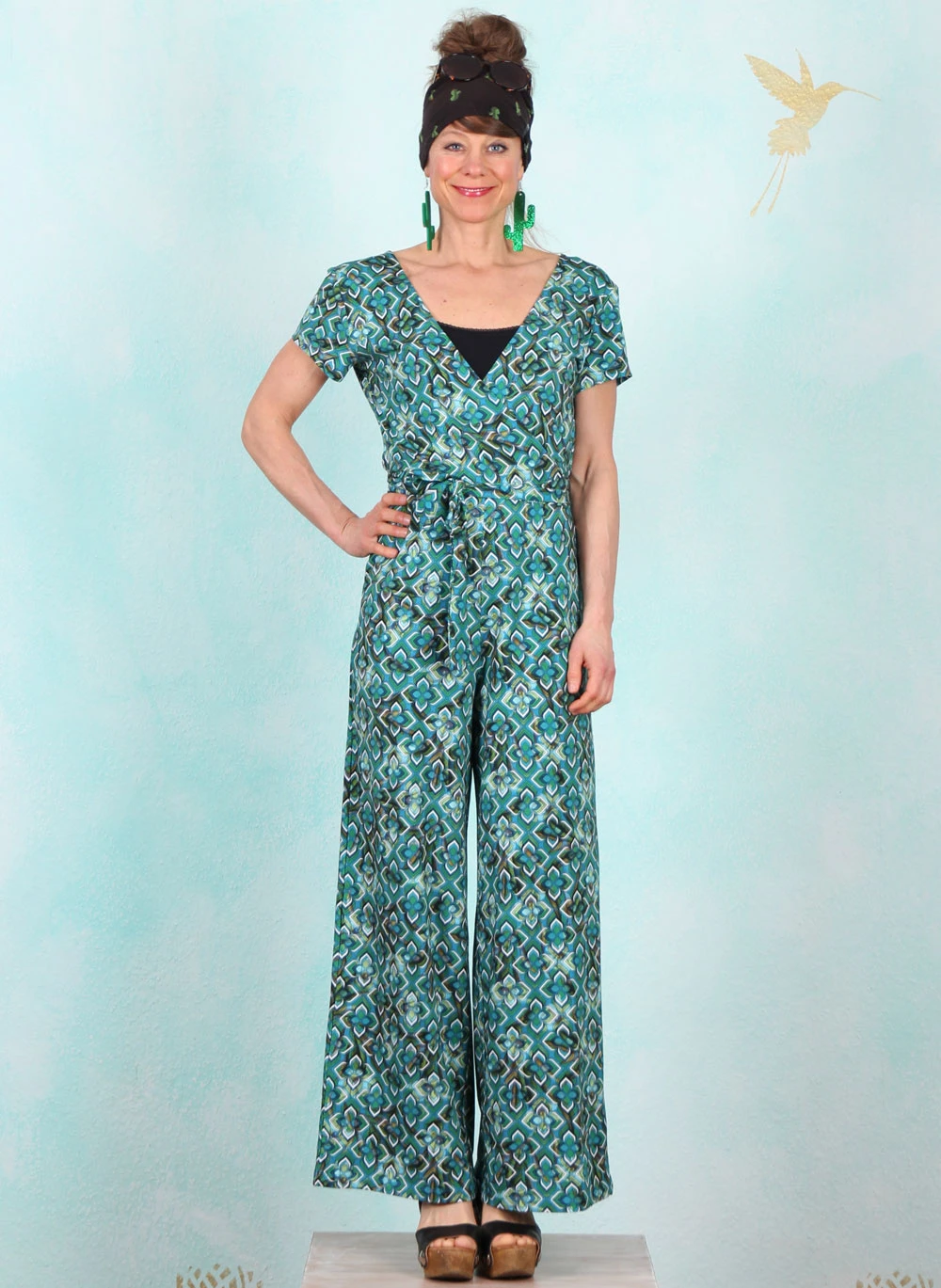 Jumpsuit, LASU24151, blue-green - Bild 1