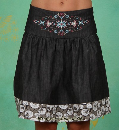 Rock, Polkanight Skirt, black denim