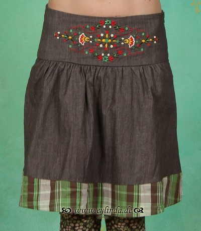 Rock, Polkanight Skirt, brown denim