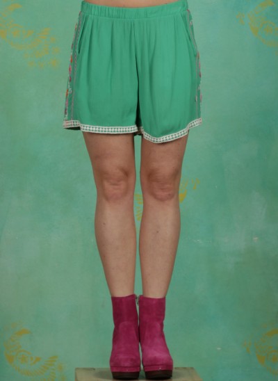 Shorts, Superwelle Legs, smaragd-crepe