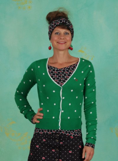 Cardigan, Powerdots Cardigan, super-green-dot